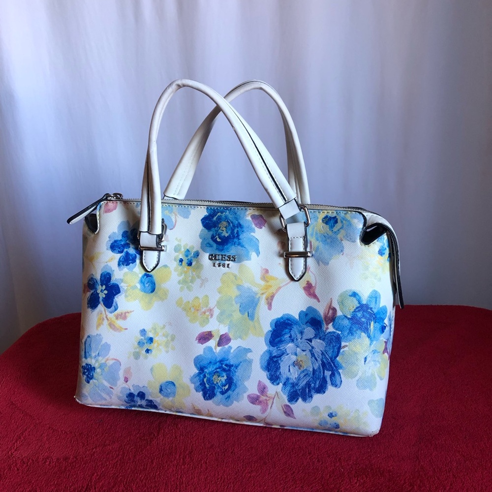 Guess Flower painting styled Purse